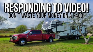 Responding to Video:  Don't Waste Your Money On A F450!