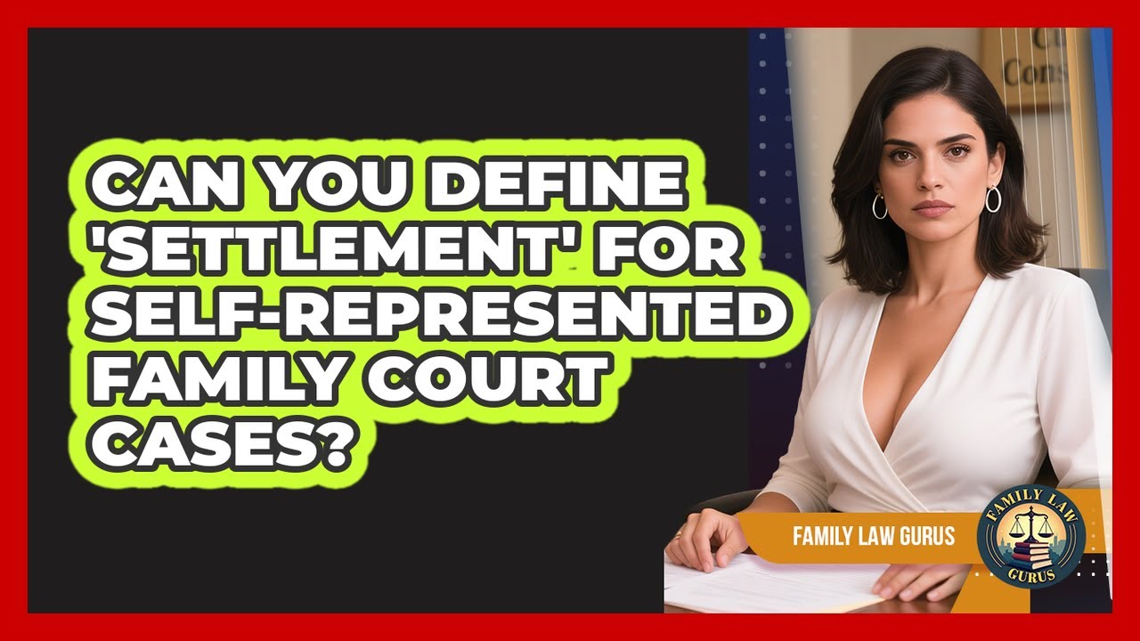 Can You Define 'settlement' For Self-represented Family Court Cases? - Family Law Gurus