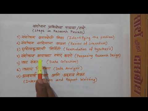 1  संशोधन प्रक्रियेचे टप्पे Steps in Research process in Marathi