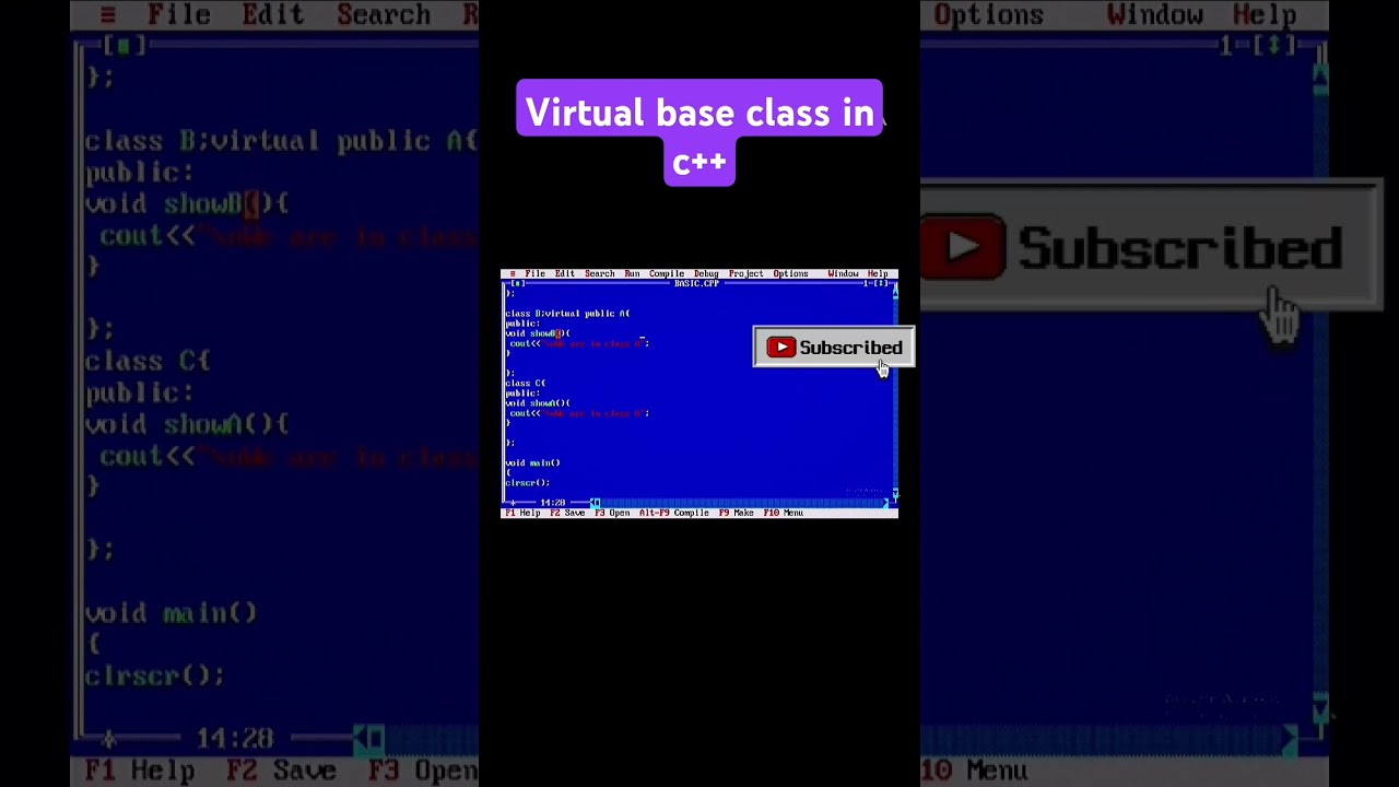 VIRTUAL BASE CLASS IN C Coding 123 Codingshorts Flstudio Pythonanddjangofullstackwebdeveloper