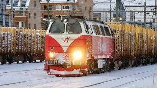 Tåg i Östersund på Vintern | Inlandståg T44 & TMZ, X62 och Snälltåget Nattåg