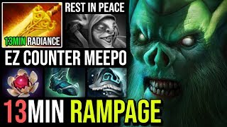 WTF 13Min Radiance + Rampage Necrophos - Super Tanky Ez Counter Meepo Mid 24Kills EPIC JUNGLE Dota 2