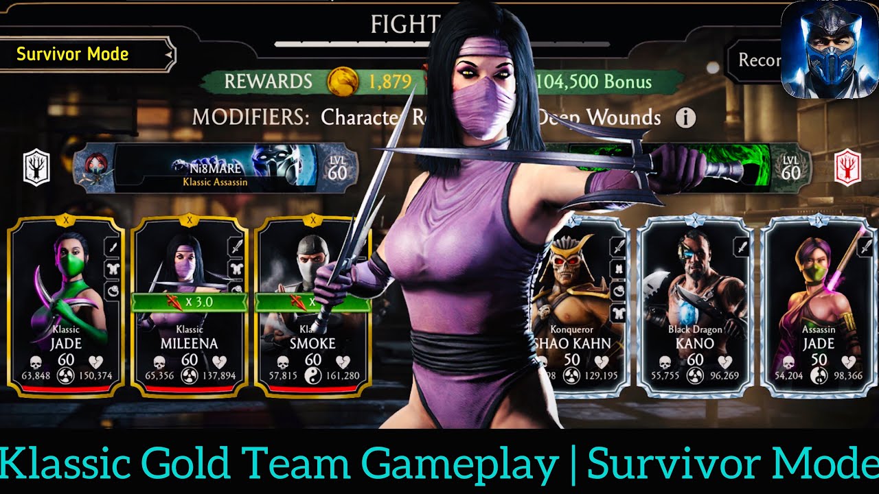 FW Survivor Mode Fatal Tower | Klassic Gold team Gameplay | MK Mobile