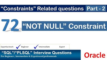 Oracle PL SQL interview question | Oracle NOT NULL Constraint | Oracle Constraints