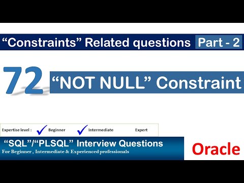 Oracle PL SQL interview question | Oracle NOT NULL Constraint | Oracle Constraints