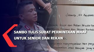 Sambo Tulis Surat Permintaan Maaf Untuk Senior dan Rekan