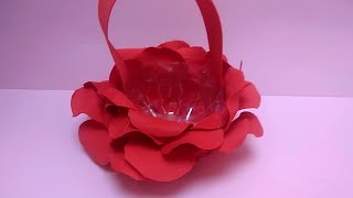 Faom Sheet Flower Basket Diy Foam Sheet Rose Flower Flower Basket Craft Ideas Easy Crafts Diy