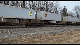 HIGHBALL FAST 60MPH CSX UPS Intermodal I001 - ES44AH #3240 & YN3 ES40DC #5329 - Unionville OH March