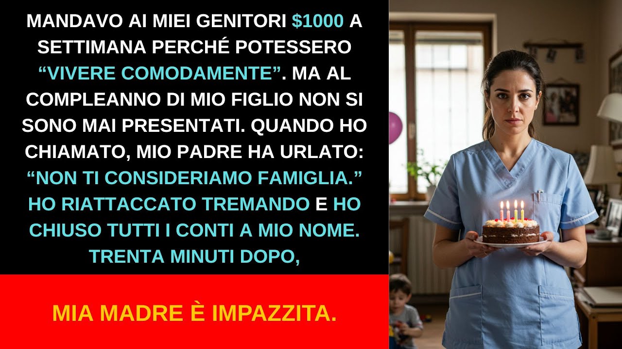 Mandavo ai miei genitori $1000 a settimana perché vivessero bene — ma al compleanno di mio figlio…