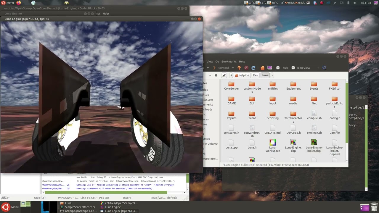 Luna Game Engine fresh compile on linux