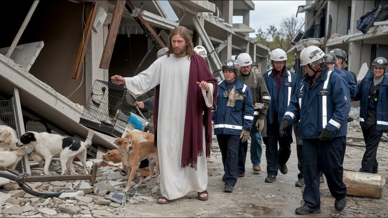 Jesus Christ Leading an Animal Rescue Mission: Compassion in the Face of Disaster