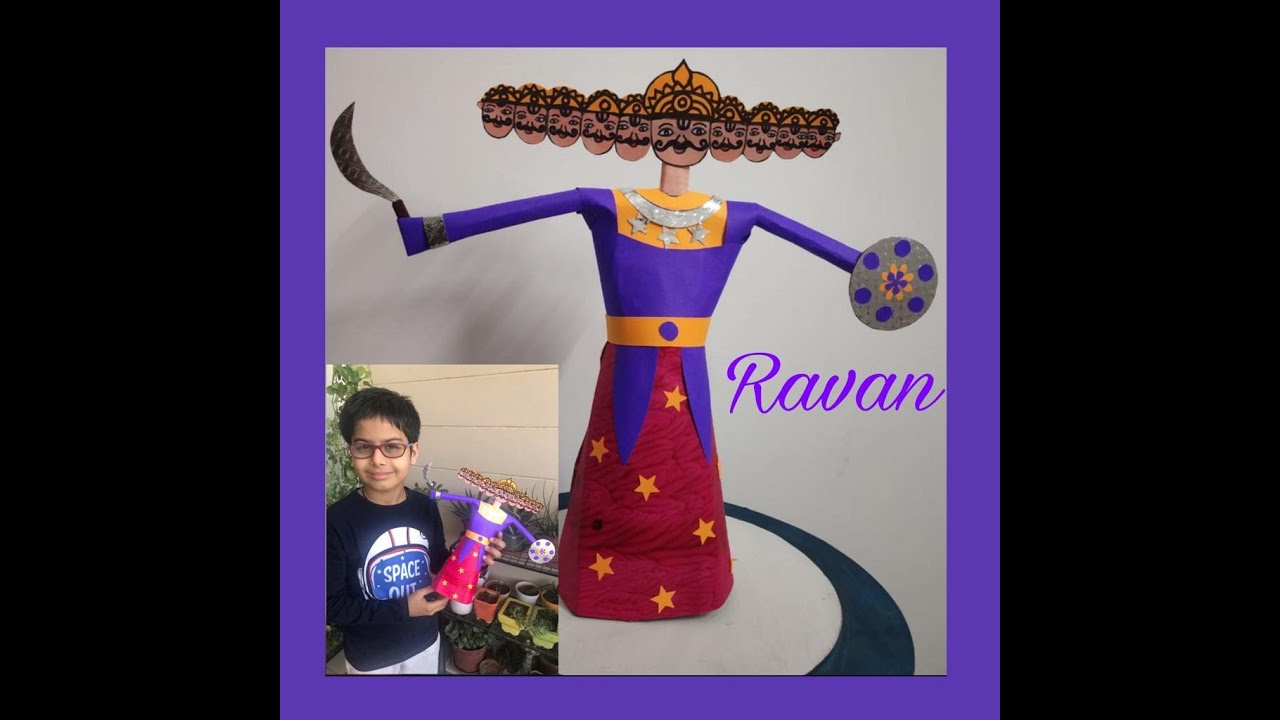 Diy Paper Ravan # Dussehra ravan # easy ravan craft# How to make Ravan ...