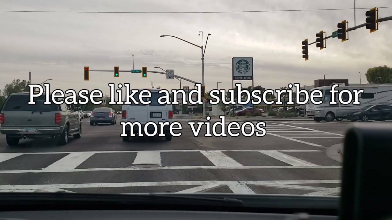 Street Traffic Phoenix AZ, 59th ave S/B loop 101 to Olive Ave video 1 of 2