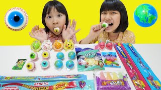 目玉グミ地球グミなどなど、いろんな海外のお菓子を食べるぞ～！！himawari-CH