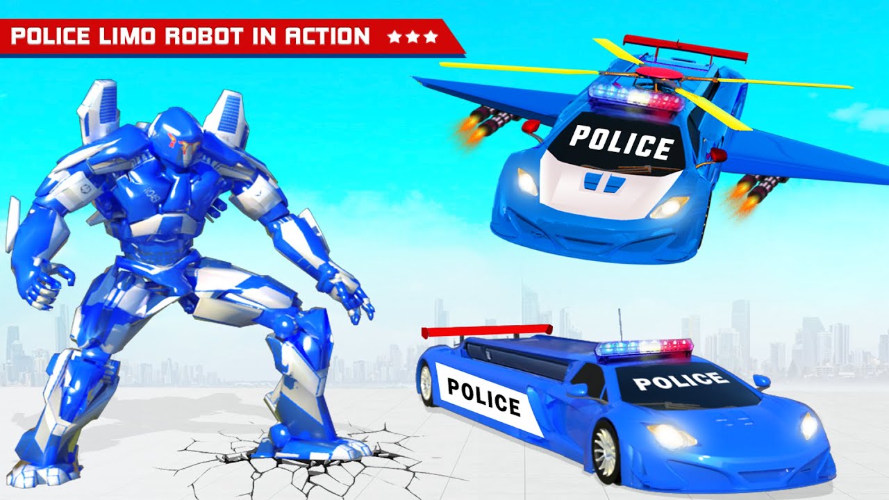 Police Limo Dino Robot Helicopter Car Robot Games Grand Adventure Games Gameplay
