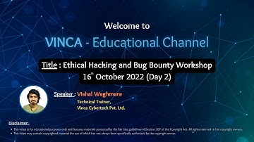 16th October 2022 - Ethical Hacking and Bug Bounty Workshop