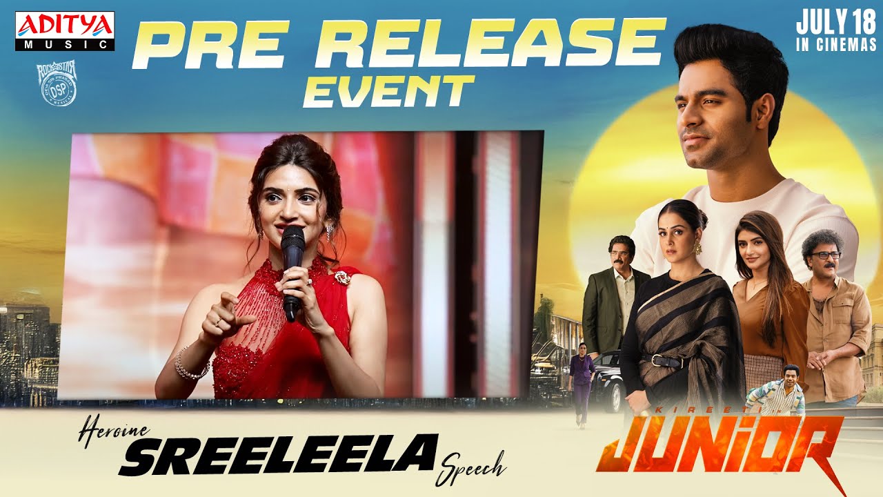 Actress Sreeleela Speech @ Junior Pre Release Event | Kireeti | Genelia | DSP