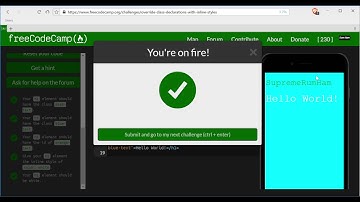 Override Class Declarations with Inline Styles- freeCodeCamp HTML5 and CSS lesson #50