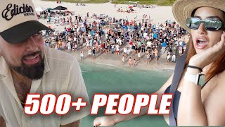 When your beach party gets a little too popular... 🎉🌊! 500+ People!