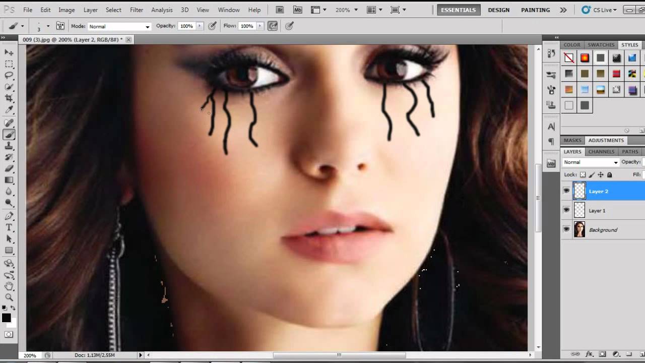 Photoshop Tutorial Nina Dobrev Turned Into A Vampire YouTube