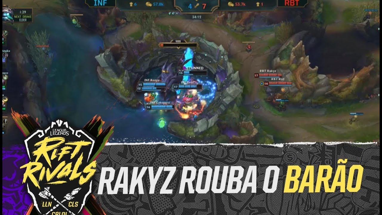 lol esports br assista ao vivo Rakyz rouba o Barão de Anivia!