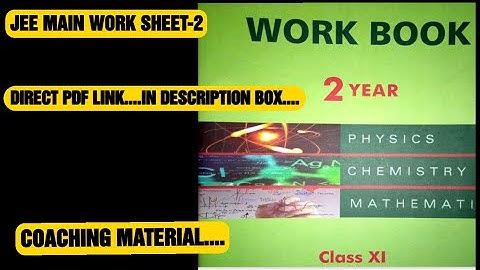 #fiitjeemodulespdf--JEE MAIN WORKSHEET-2|FIITJEE MATERIAL,#howisfiitjee