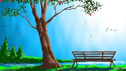 How to Draw - in computer| microsoft paint tutorial | ms paint | computer drawing | scenery drawing