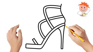 How to draw a high heel shoe | Easy drawings