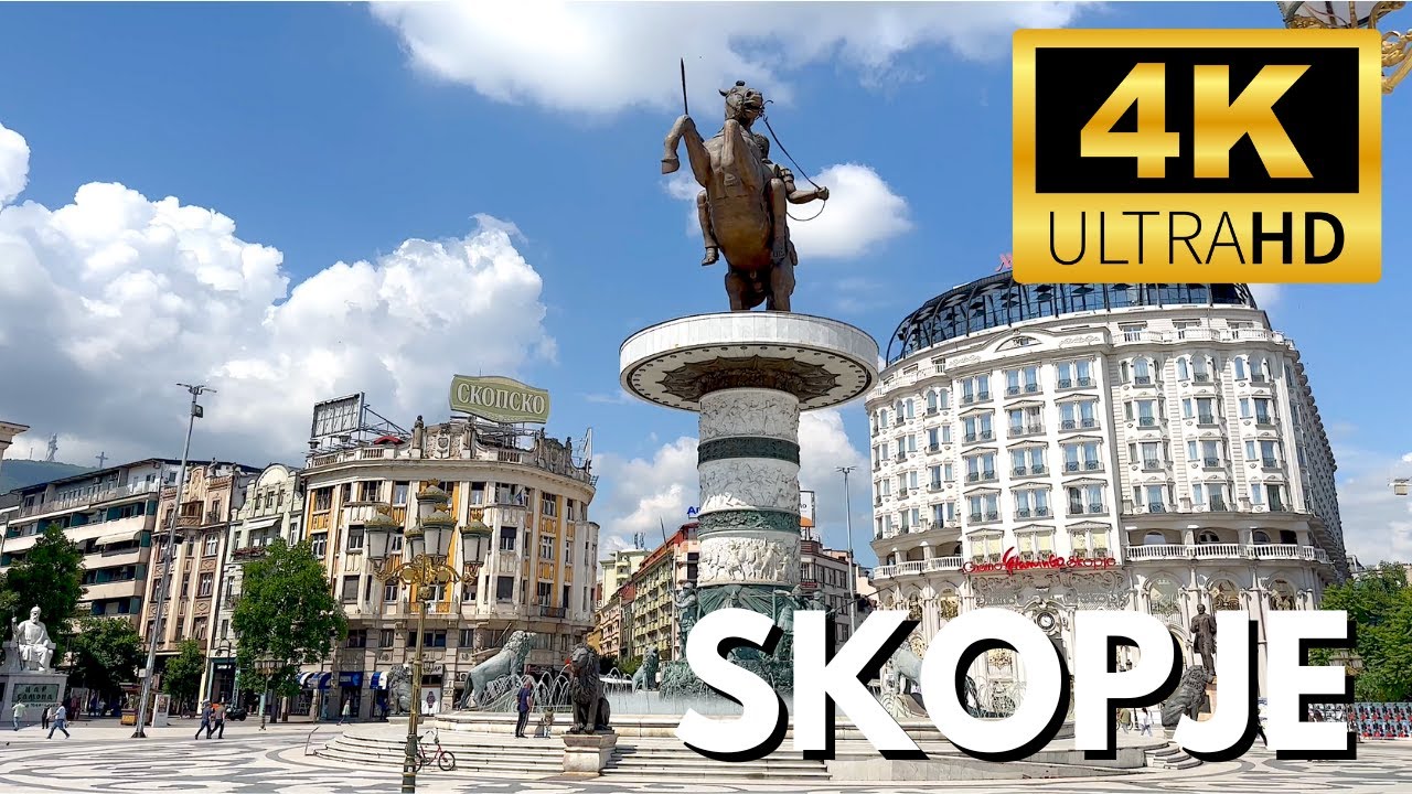 Walking Tour - Skopje 🇲🇰【4K】Experience North Macedonia