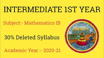 AP Intermediate 1st Year Mathematics IB 30% Deleted Syllabus Information in This Video | TTW