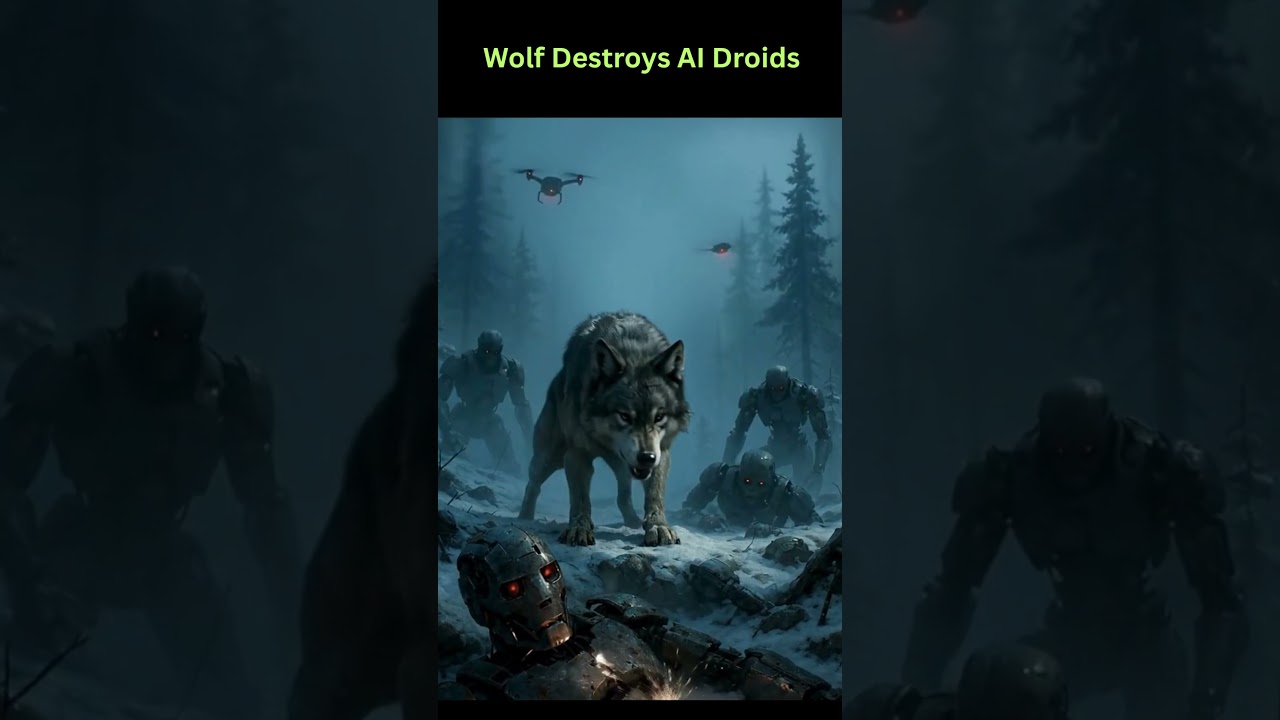 Wolf Destroys AI Droids in Frozen Battle ❄️🔥