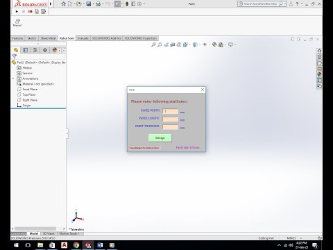 Solidwork Automation-Automatic Design of sheet metal part