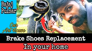 How To Change Brake Shoes Motorcycle at Home | பிரேக் காலணிகள் மாற்று | ब्रेक जूते प्रतिस्थापन.