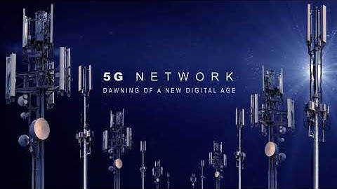 Looping composition video of 5G network cell towers template for broadcast media