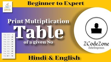 How to Print Multiplication Table of a Given Number in java hindi & English