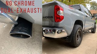 Black Chrome TRD DualExhaust Install! Is it better sounding than your truck?!