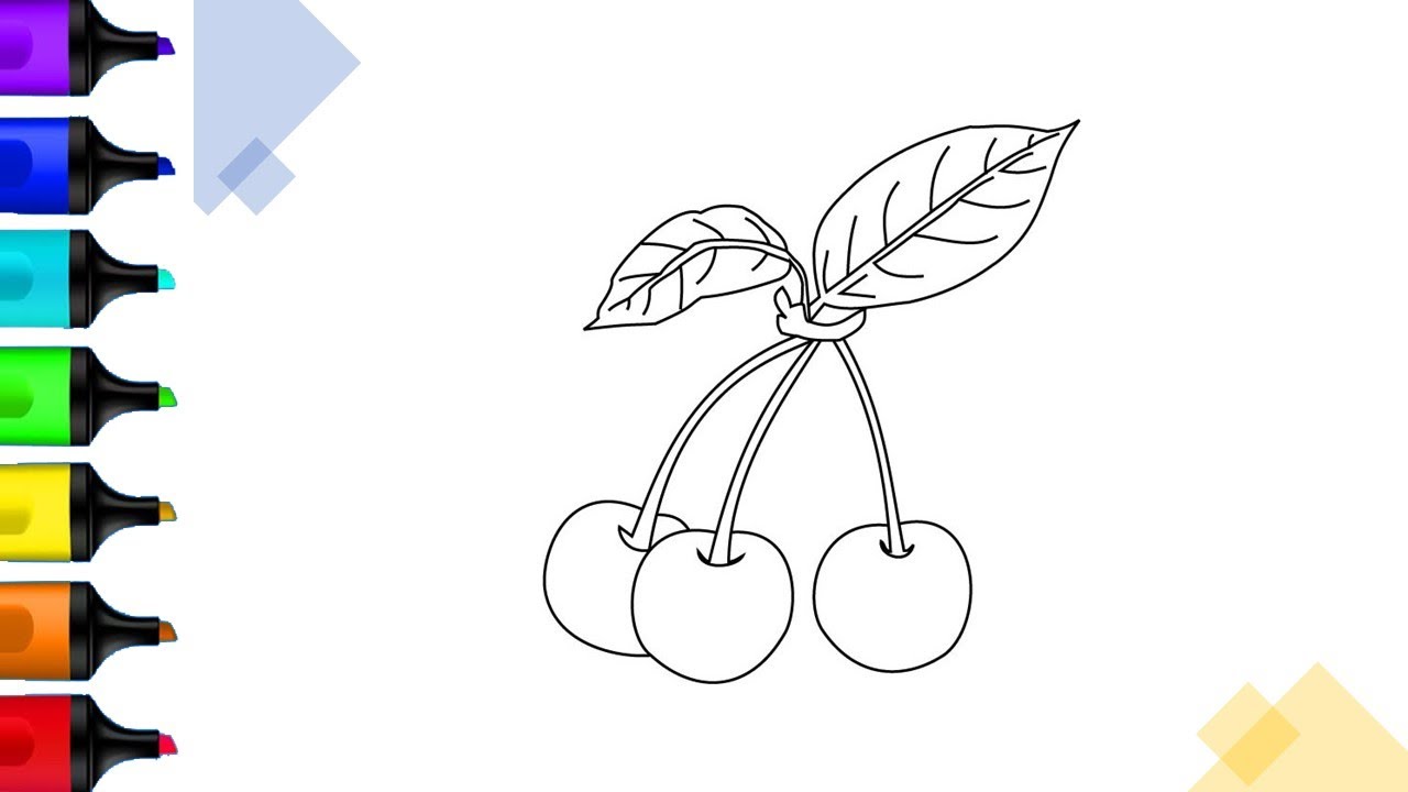 Vẽ Quả Cherry /Tô Màu Quả Cherry || Draw Cherry Fruit || Drawing Tutorials  - Youtube