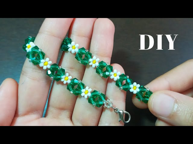 Seed Bead DAISY FLOWER Bracelet and Earrings Tutorial with Step by Step  Instructions Jewellery Set 