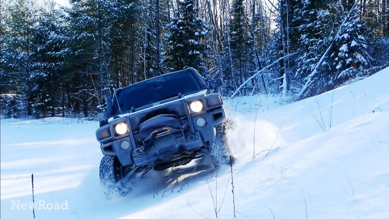 Testing my new Goodyear Wrangler DuraTrac in Snow on Hummer H3 - YouTube