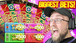 MY BIGGEST BETS EVER ON CRAZY TIME LIVE GAME SHOW!