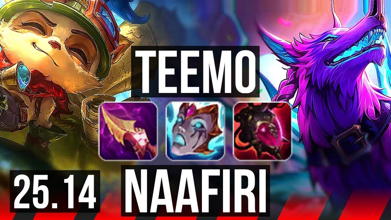TEEMO vs NAAFIRI (TOP) | 6 solo kills, 7/2/9 | EUW Master | 25.14