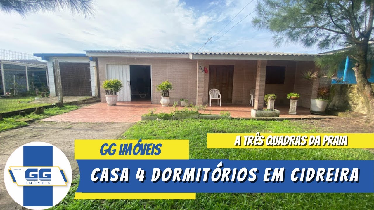 ✅Vendido - CASA COM 4 DORMITÓRIOS A VENDA  EM CIDREIRA