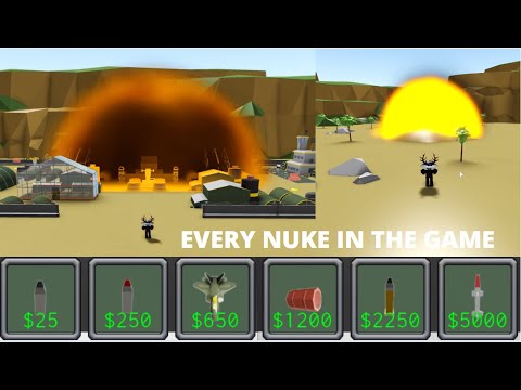 Roblox Army Tycoon Every Nuke In The Game Not Including Robux