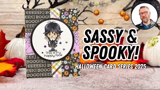 Funny Halloween Card with Attitude | Copic Coloring with The Girl Stamp Set | C.C. Designs