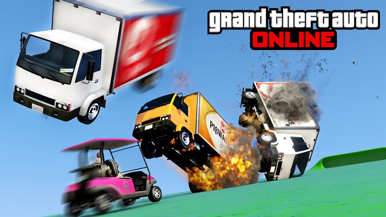 GTA 5 - AVALANCHE OF 30 TRUCKS (Funny Moments & Fails)