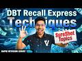 DBT-BET 2026 | Techniques Recall Express | Exam Se Pehle SureShot Topics | By Virendra Singh |