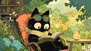 Cat Jazz Relax - Peaceful Garden Reading Music for Stress Relief & Deep Focus