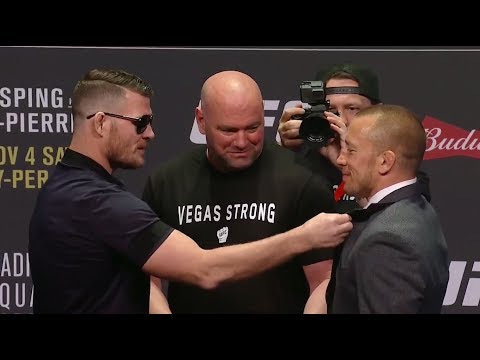 UFC 217: Bisping vs St-Pierre Press Conference Face Offs