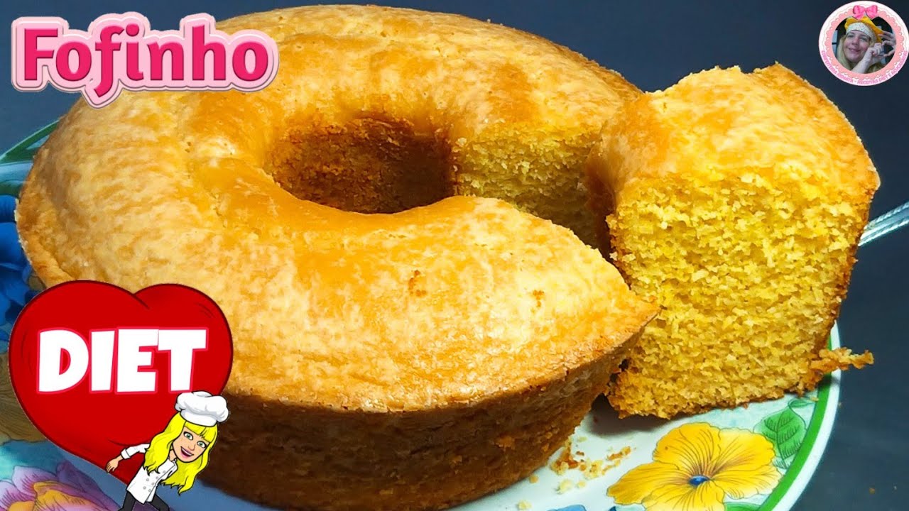 Bolo de Fubá sem AÇÚCAR e sem TRIGO / Bolo Diet de Fubá / Bolo de Fubá Diet