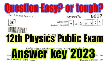 12th Physics Public Exam 2023 Answer Key|12th Physics Public Exam 2023 One Mark Answer key
